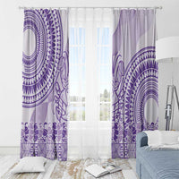 Purple Niue Language Week Window Curtain The Rock Coconut Crab - Siapo Pattern