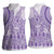 Purple Niue Language Week Women Sleeveless Polo Shirt The Rock Coconut Crab - Siapo Pattern