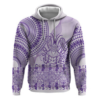 Purple Niue Language Week Zip Hoodie The Rock Coconut Crab - Siapo Pattern