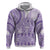 Purple Niue Language Week Zip Hoodie The Rock Coconut Crab - Siapo Pattern