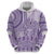 Purple Niue Language Week Zip Hoodie The Rock Coconut Crab - Siapo Pattern