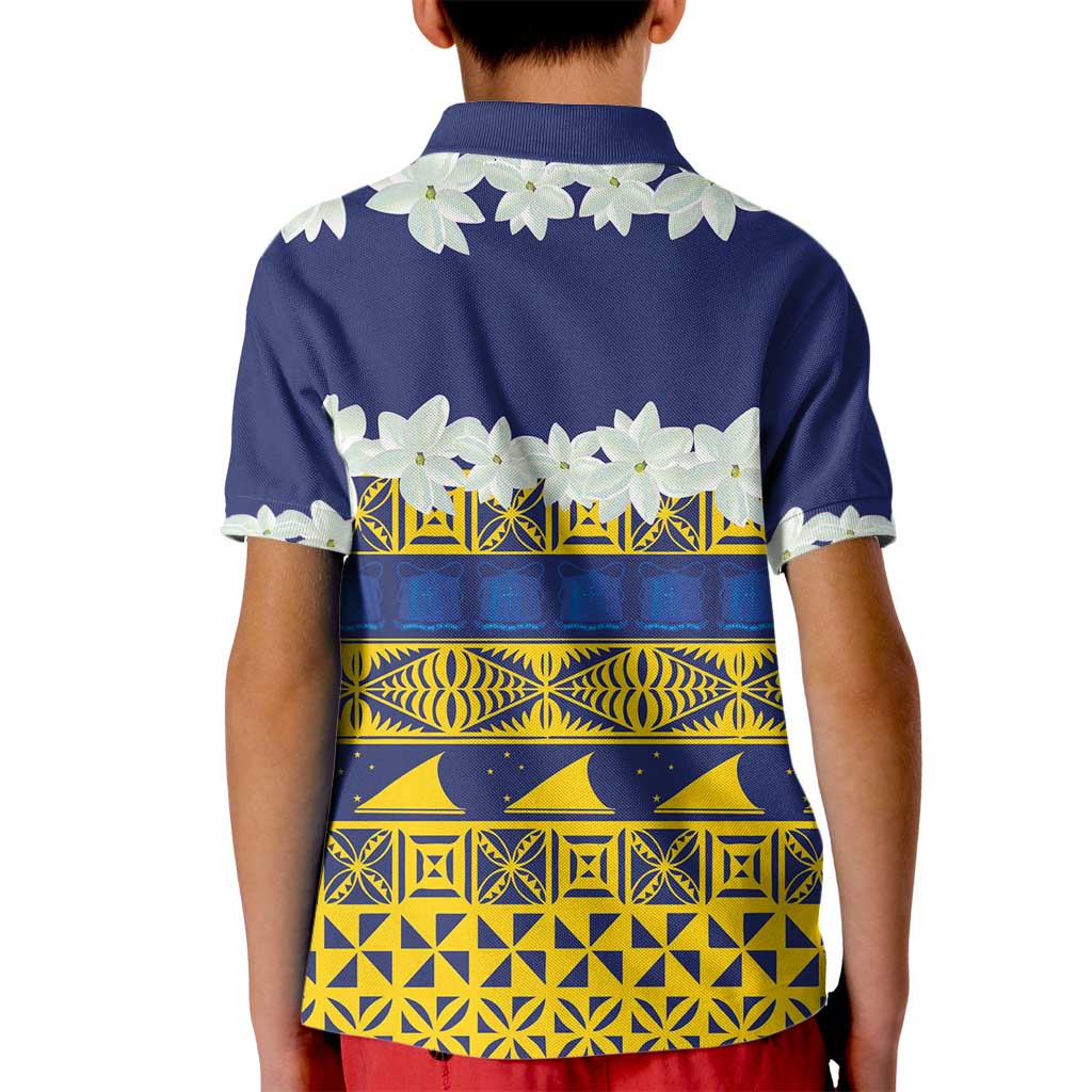 Tokelau Language Week Kid Polo Shirt Tokelauan Tuluma With Gardenia Thunbergia