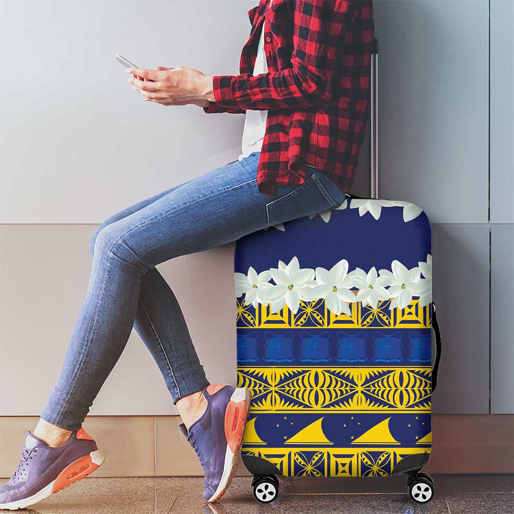 Tokelau Language Week Luggage Cover Tokelauan Tuluma With Gardenia Thunbergia