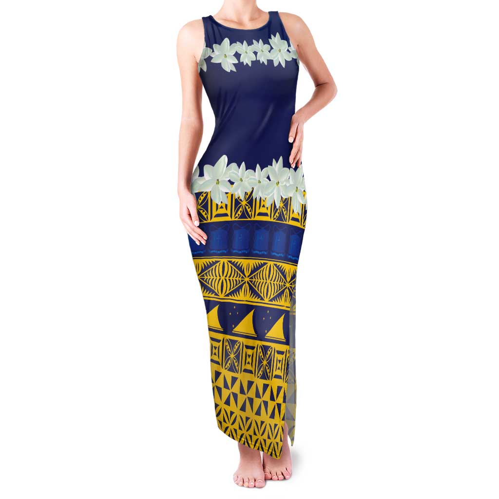 Tokelau Language Week Tank Maxi Dress Tokelauan Tuluma With Gardenia Thunbergia