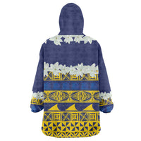 Tokelau Language Week Wearable Blanket Hoodie Tokelauan Tuluma With Gardenia Thunbergia