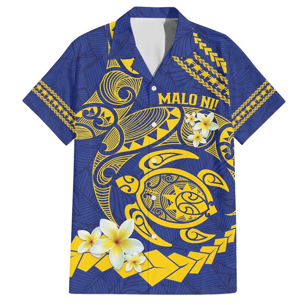 Te Vaiaho o te Gagana Tokelau Family Matching Puletasi and Hawaiian Shirt Polynesian Turtle - Malo Ni! LT14 Dad's Shirt - Short Sleeve Blue - Polynesian Pride