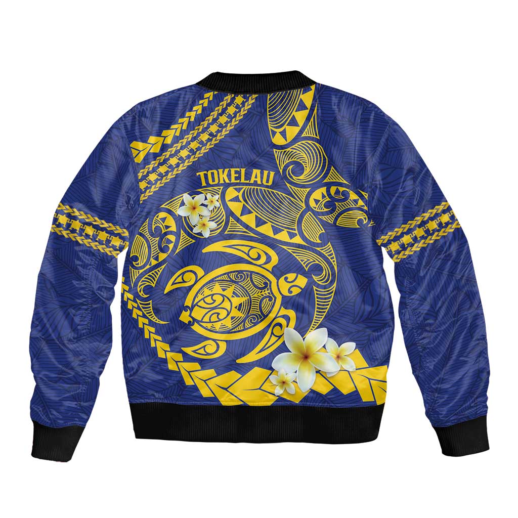 Te Vaiaho o te Gagana Tokelau Sleeve Zip Bomber Jacket Polynesian Turtle - Malo Ni!
