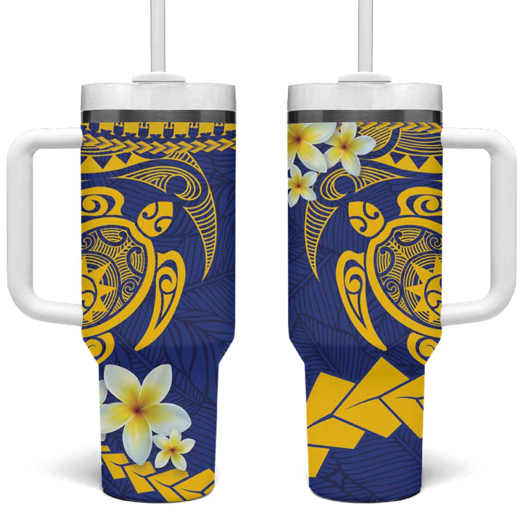 Te Vaiaho o te Gagana Tokelau Tumbler With Handle Polynesian Turtle - Malo Ni!