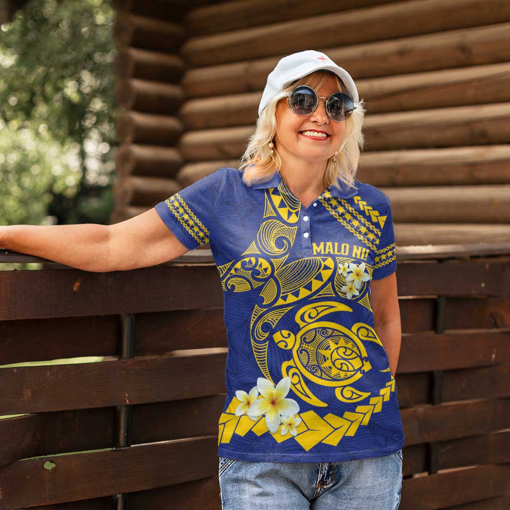 Te Vaiaho o te Gagana Tokelau Women Polo Shirt Polynesian Turtle - Malo Ni!