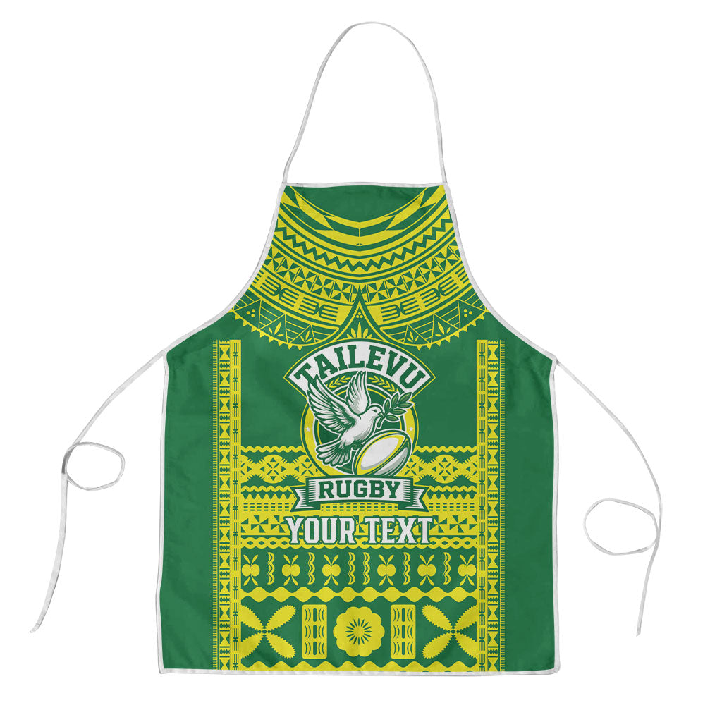 Fiji Tailevu Rugby Custom Apron Go Champions Fijian Tapa Pattern LT14 Green - Polynesian Pride