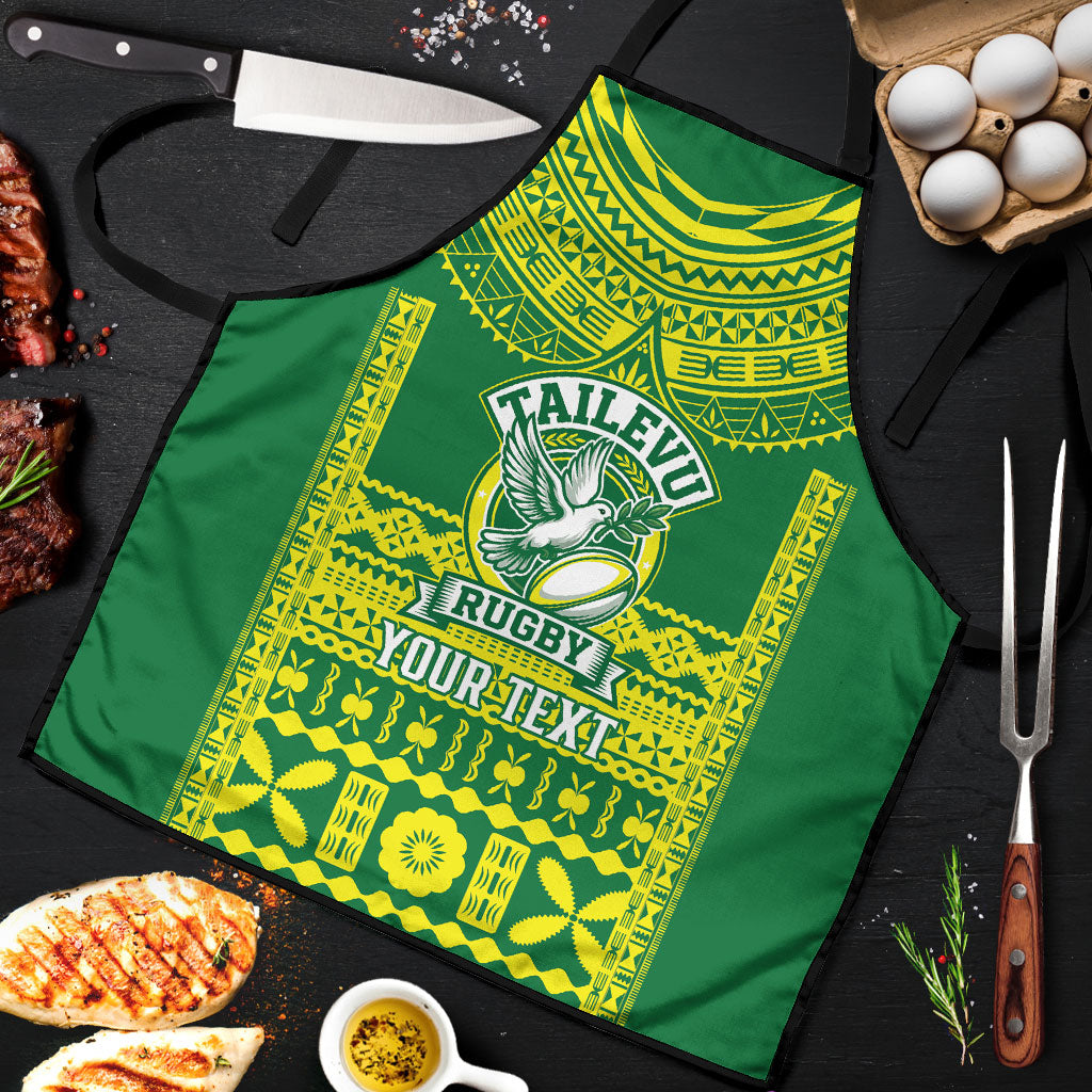 Fiji Tailevu Rugby Custom Apron Go Champions Fijian Tapa Pattern LT14 Green - Polynesian Pride