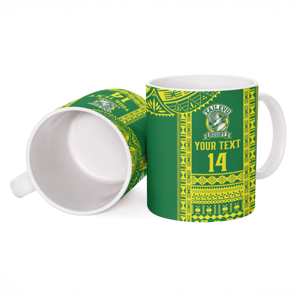 Fiji Tailevu Rugby Custom Ceramic Mug Go Champions Fijian Tapa Pattern LT14 - Polynesian Pride