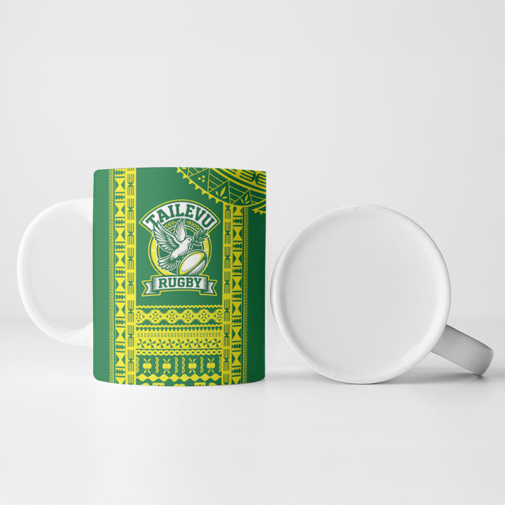 Fiji Tailevu Rugby Custom Ceramic Mug Go Champions Fijian Tapa Pattern LT14 - Polynesian Pride