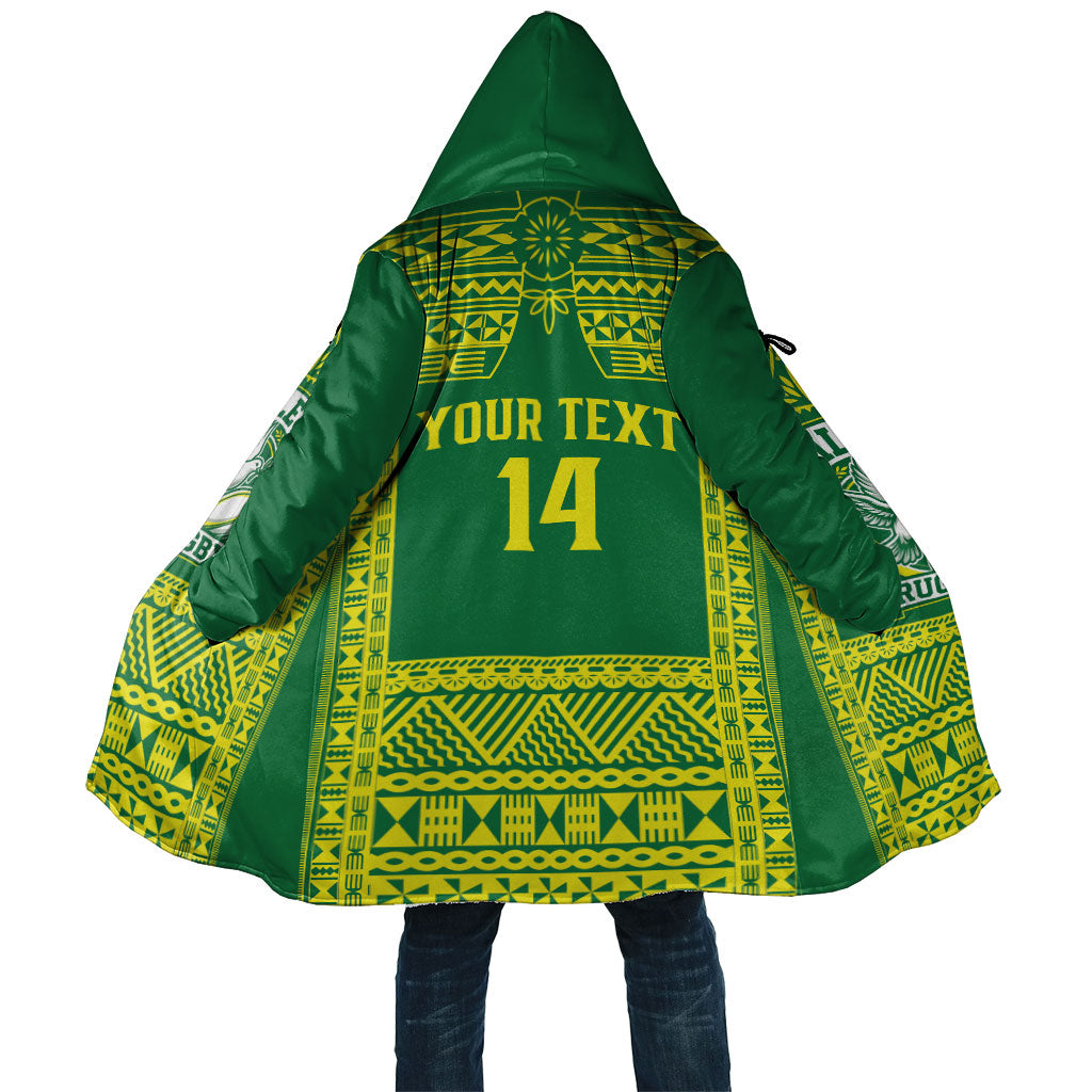Fiji Tailevu Rugby Custom Cloak Go Champions Fijian Tapa Pattern LT14 Unisex Green - Polynesian Pride