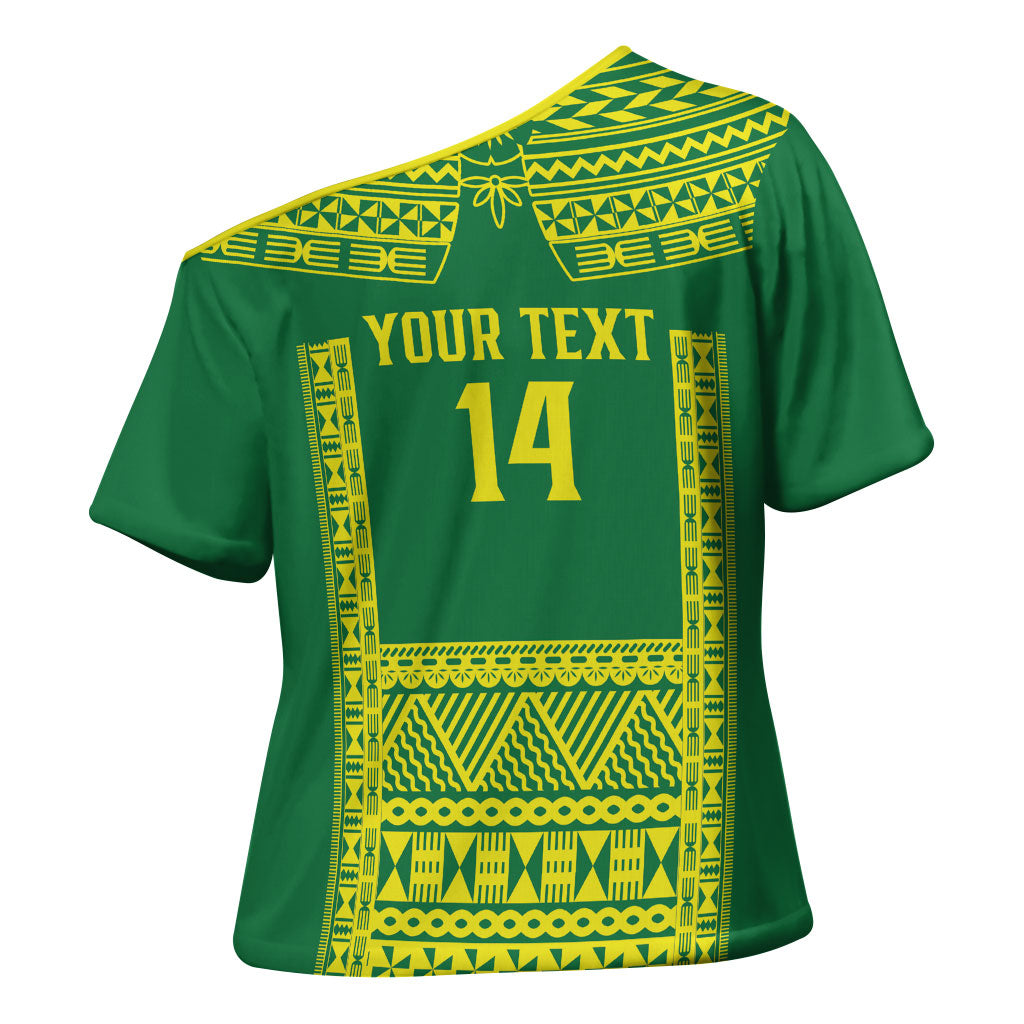 Fiji Tailevu Rugby Custom Cross Shoulder Shirt Go Champions Fijian Tapa Pattern LT14 - Polynesian Pride