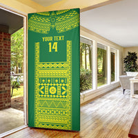 Fiji Tailevu Rugby Custom Door Cover Go Champions Fijian Tapa Pattern LT14 - Polynesian Pride