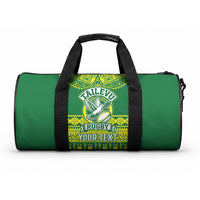Fiji Tailevu Rugby Custom Duffle Bag Go Champions Fijian Tapa Pattern LT14 One size Green - Polynesian Pride