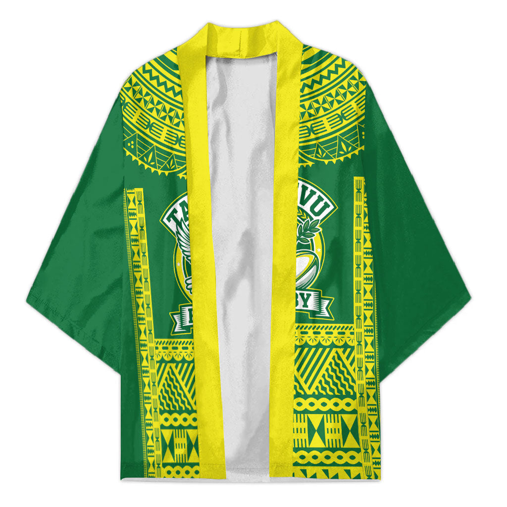 Fiji Tailevu Rugby Custom Kimono Go Champions Fijian Tapa Pattern LT14 Unisex Green - Polynesian Pride