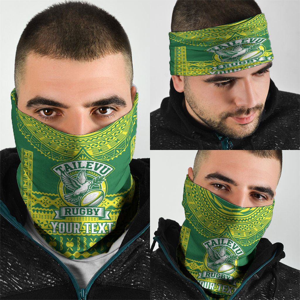 Fiji Tailevu Rugby Custom Neck Gaiter Go Champions Fijian Tapa Pattern LT14 - Polynesian Pride