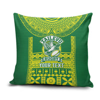Fiji Tailevu Rugby Custom Pillow Cover Go Champions Fijian Tapa Pattern LT14 Green - Polynesian Pride