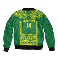 Fiji Tailevu Rugby Custom Sleeve Zip Bomber Jacket Go Champions Fijian Tapa Pattern LT14 - Polynesian Pride
