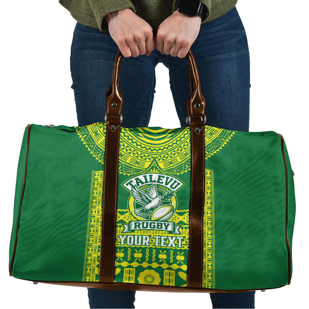 Fiji Tailevu Rugby Custom Travel Bag Go Champions Fijian Tapa Pattern