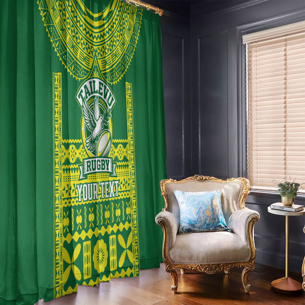 Fiji Tailevu Rugby Custom Window Curtain Go Champions Fijian Tapa Pattern LT14 - Polynesian Pride