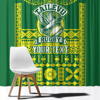Fiji Tailevu Rugby Custom Window Curtain Go Champions Fijian Tapa Pattern LT14 - Polynesian Pride