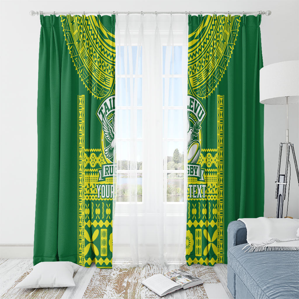 Fiji Tailevu Rugby Custom Window Curtain Go Champions Fijian Tapa Pattern LT14 - Polynesian Pride