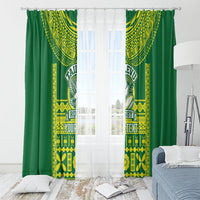 Fiji Tailevu Rugby Custom Window Curtain Go Champions Fijian Tapa Pattern LT14 - Polynesian Pride