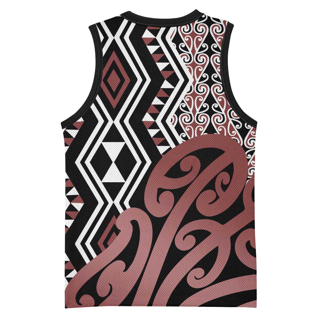 New Zealand Basketball Jersey Aotearoa Kowhaiwhai Mix Taniko Art LT14 - Polynesian Pride