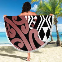 New Zealand Beach Blanket Aotearoa Kowhaiwhai Mix Taniko Art LT14 - Polynesian Pride