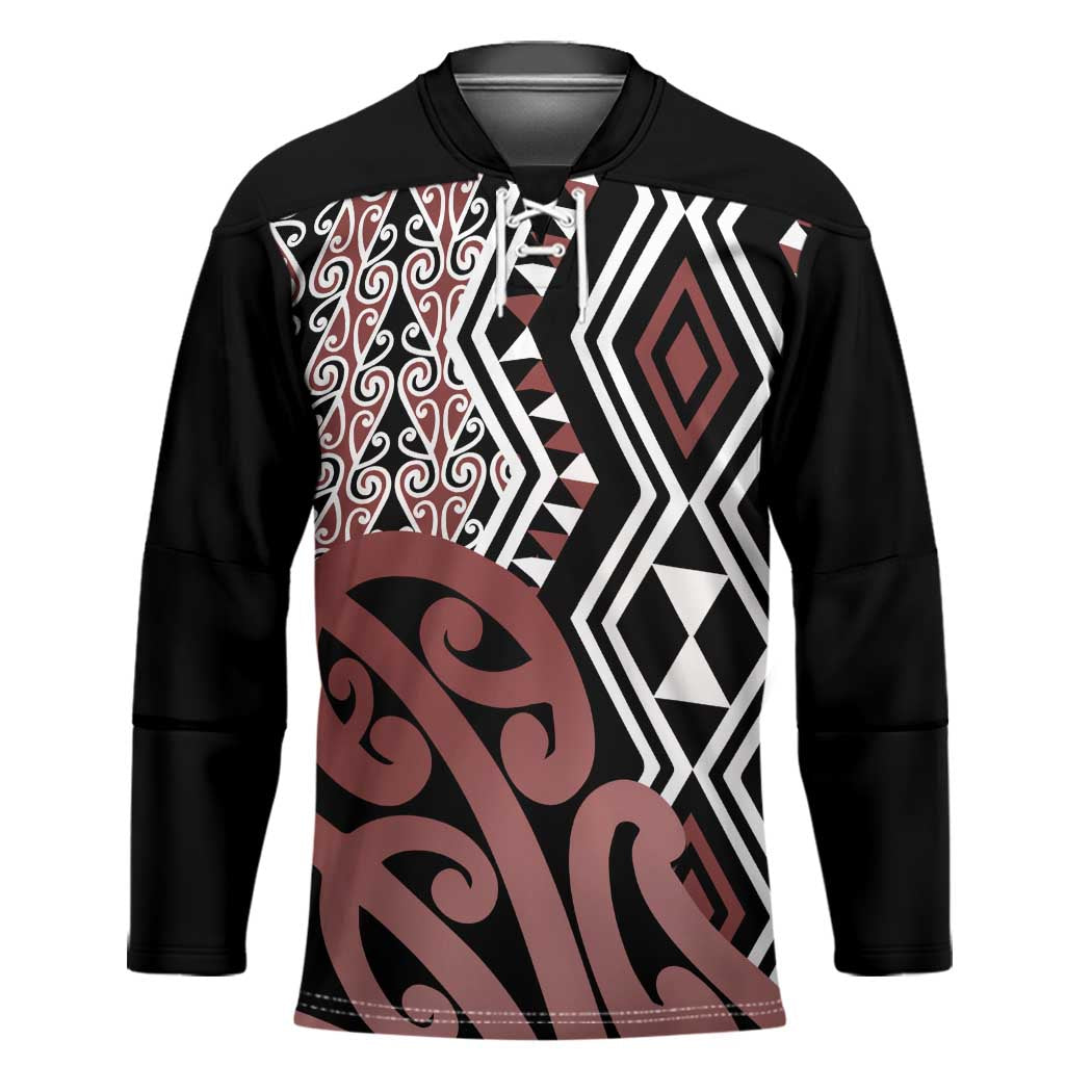 New Zealand Hockey Jersey Aotearoa Kowhaiwhai Mix Taniko Art - Polynesian Pride