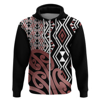 New Zealand Hoodie Aotearoa Kowhaiwhai Mix Taniko Art LT14 - Polynesian Pride