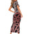 New Zealand Short Sleeve Bodycon Dress Aotearoa Kowhaiwhai Mix Taniko Art LT14 - Polynesian Pride