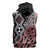 New Zealand Sleeveless Zip Hoodie Aotearoa Kowhaiwhai Mix Taniko Art - Polynesian Pride