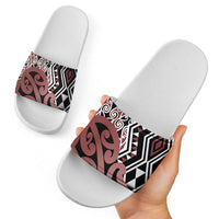 New Zealand Slide Sandals Aotearoa Kowhaiwhai Mix Taniko Art - Polynesian Pride