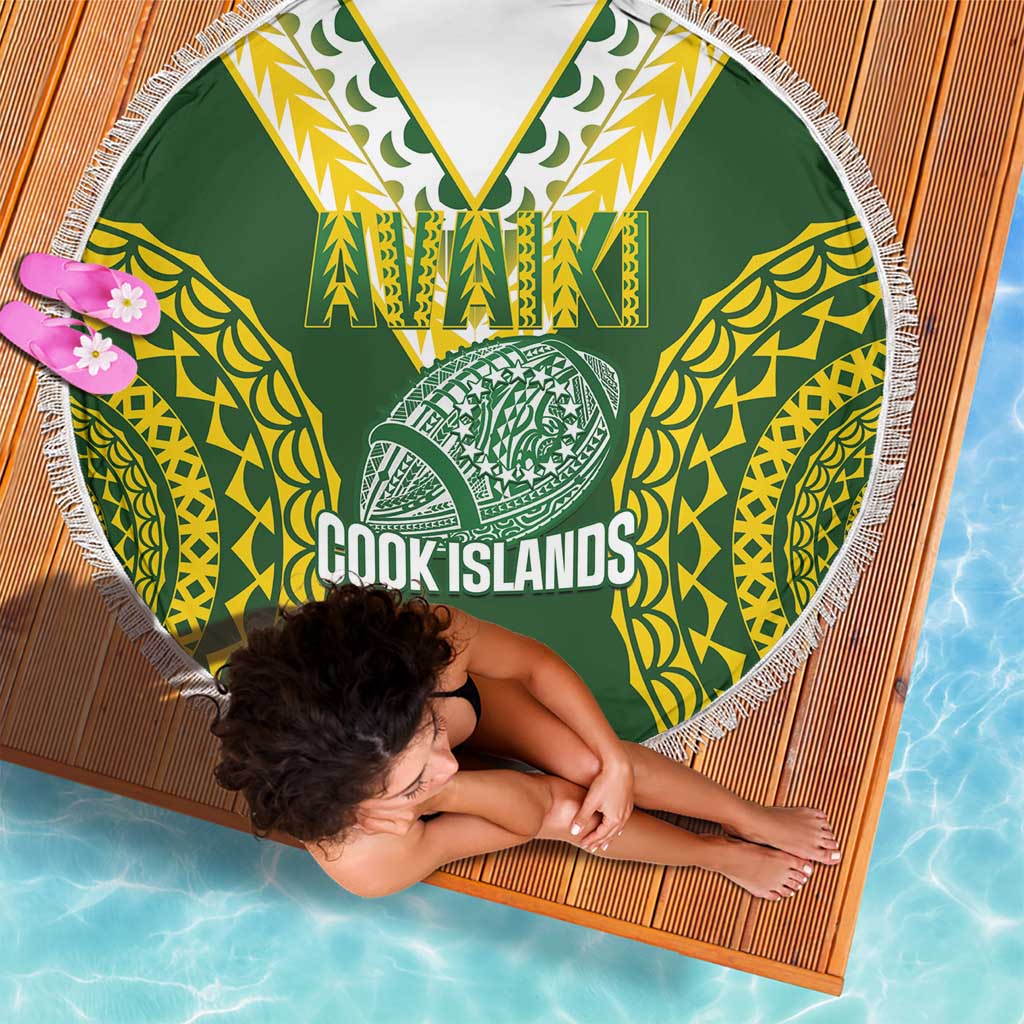 Avaiki Cook Islands Rugby Beach Blanket Kuki Airani Tatau Green LT14 - Polynesian Pride