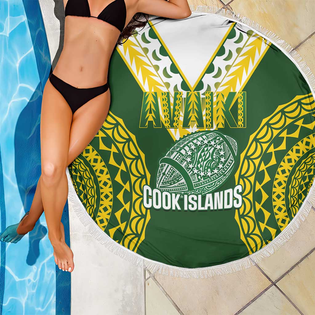 Avaiki Cook Islands Rugby Beach Blanket Kuki Airani Tatau Green LT14 - Polynesian Pride