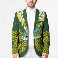 Custom Avaiki Cook Islands Rugby Blazer Kuki Airani Tatau Green LT14 - Polynesian Pride