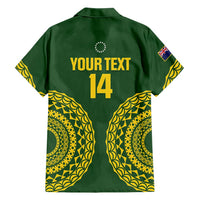 Custom Avaiki Cook Islands Rugby Family Matching Mermaid Dress and Hawaiian Shirt Kuki Airani Tatau Green LT14 - Polynesian Pride
