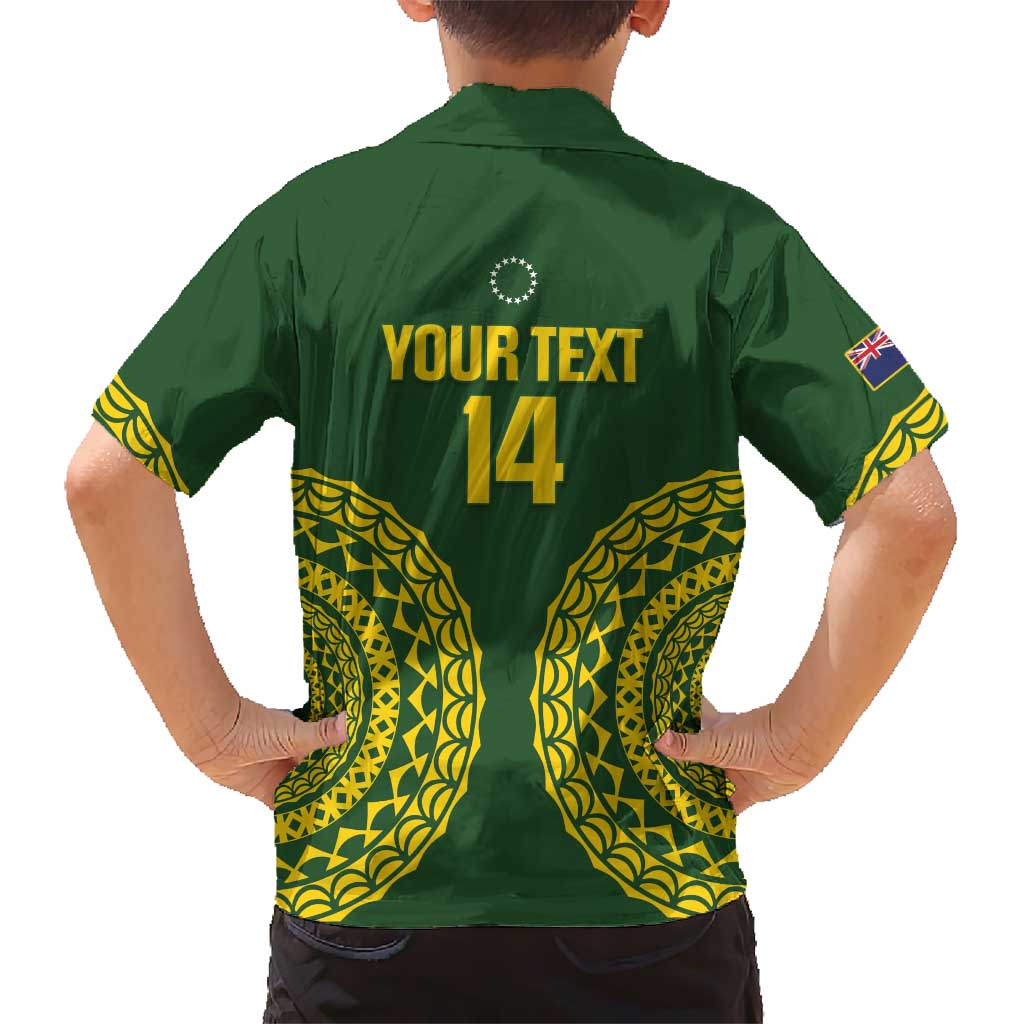 Custom Avaiki Cook Islands Rugby Family Matching Puletasi and Hawaiian Shirt Kuki Airani Tatau Green LT14 - Polynesian Pride