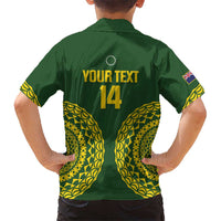 Custom Avaiki Cook Islands Rugby Family Matching Puletasi and Hawaiian Shirt Kuki Airani Tatau Green LT14 - Polynesian Pride