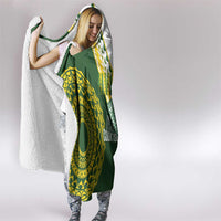 Avaiki Cook Islands Rugby Hooded Blanket Kuki Airani Tatau Green LT14 - Polynesian Pride