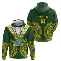 Custom Avaiki Cook Islands Rugby Hoodie - Kuki Airani Tatau Green LT14 - Polynesian Pride