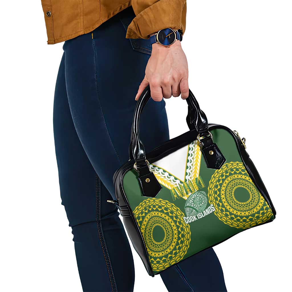 Avaiki Cook Islands Rugby Shoulder Handbag Kuki Airani Tatau Green - Polynesian Pride