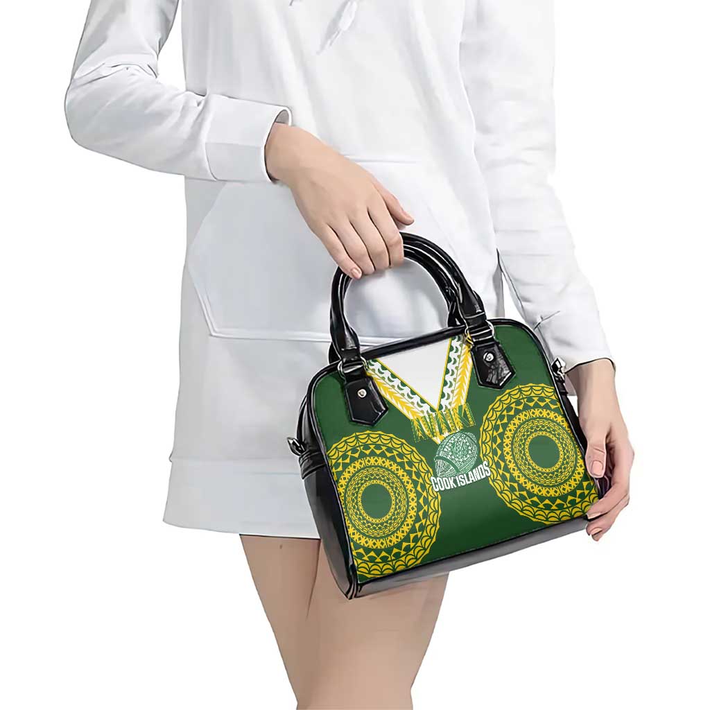 Avaiki Cook Islands Rugby Shoulder Handbag Kuki Airani Tatau Green - Polynesian Pride