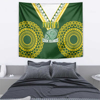 Avaiki Cook Islands Rugby Tapestry Kuki Airani Tatau Green LT14 - Polynesian Pride