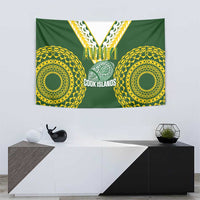 Avaiki Cook Islands Rugby Tapestry Kuki Airani Tatau Green LT14 - Polynesian Pride
