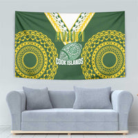 Avaiki Cook Islands Rugby Tapestry Kuki Airani Tatau Green LT14 - Polynesian Pride